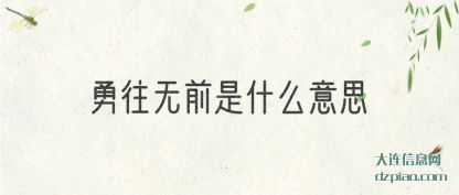 勇往无前是(shi)什么意(yi)思