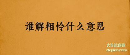 谁解相怜(lian)什么意思