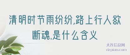 清明时节雨(yu)纷纷,路(lu)上行人欲断魂.是什么含义