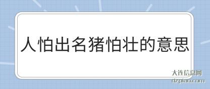 人怕出(chu)名猪怕壮的意(yi)思