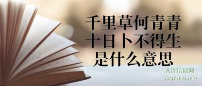 千里草何(he)青青十日(ri)卜不得生是什么意思