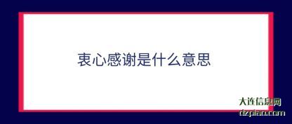 衷心(xin)感谢是(shi)什么意(yi)思