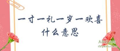 一寸一礼一岁(sui)一欢喜什么意(yi)思