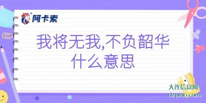 我将无(wu)我,不负(fu)韶华什么意思