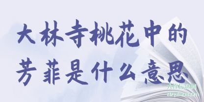 大林(lin)寺桃(tao)花中(zhong)的芳(fang)菲是什么(me)意思
