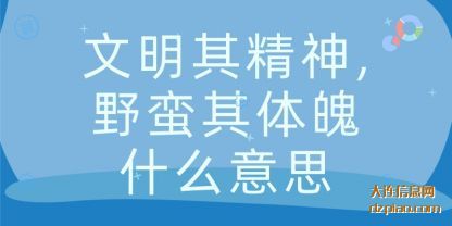 文(wen)明其精神(shen),野(ye)蛮其(qi)体魄什么意思
