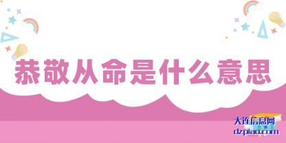 恭敬从命是什(shi)么意思