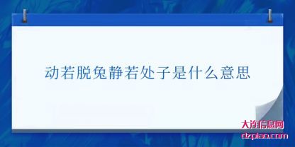 动若脱兔(tu)静若处(chu)子是什么意思