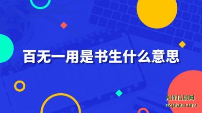 百无一用是(shi)书生什(shi)么意思