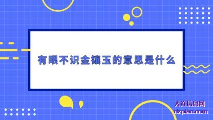 有眼不识金镶(xiang)玉的意思是什(shi)么