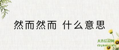 然而然而 什(shi)么意思