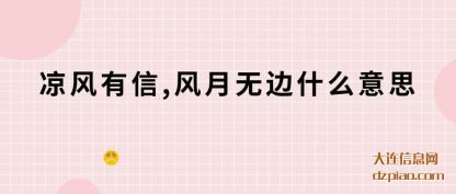 凉风有(you)(you)信,风月无(wu)边什(shi)么意思