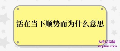 活在当下顺(shun)势而为什(shi)么意思
