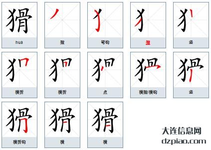 猾组词,概述猾的笔顺动画,概括猾怎么组词