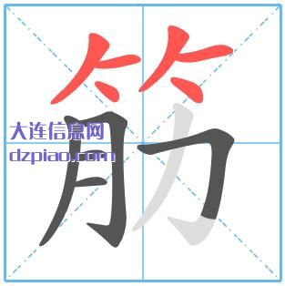 筋组词,筋怎么组词,筋的笔画顺序