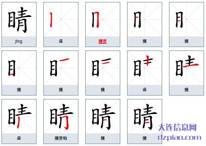睛组词,分析睛字组词,关于睛怎么组词