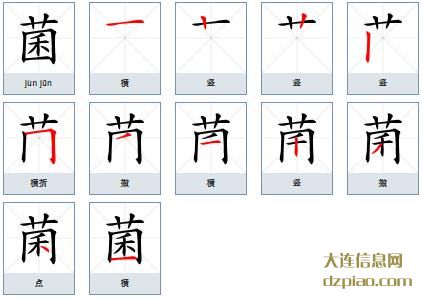 菌组词,认识菌的笔顺动画,了解菌怎么组词
