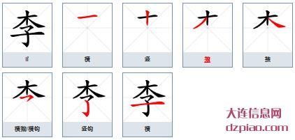 李的笔顺,解读李的笔画,解析李的部首