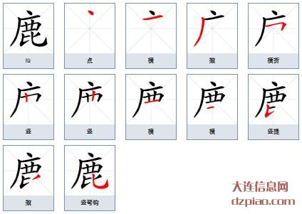 鹿的笔顺,解析鹿的笔画,知晓鹿的部首