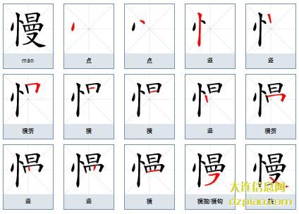 慢组词,知晓慢的笔顺动画,概述慢怎么组词