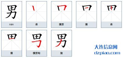 男的笔顺,讨论男的笔画,解惑男的部首