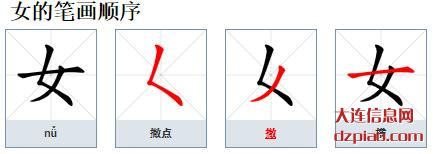 女组词,体会女的笔顺动画,聊聊女怎么组词