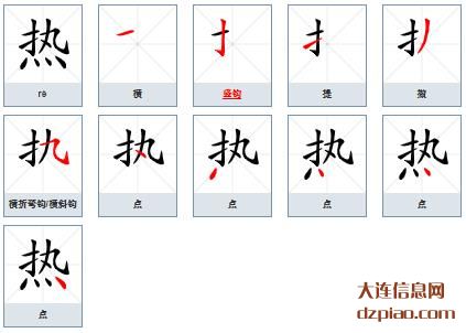 热组词,推荐热的笔顺动画,讨论热怎么组词