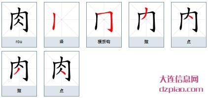 肉的笔顺,聊聊肉的笔画,详解肉的部首