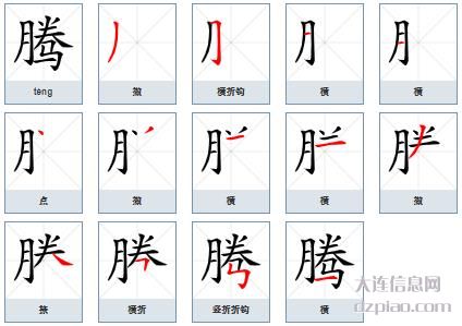腾组词,关于腾的笔顺动画,推荐腾怎么组词