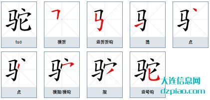 驼组词,说说驼的笔顺动画,知晓驼怎么组词