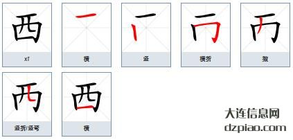 西的笔顺,体会西的笔画,剖析西的部首