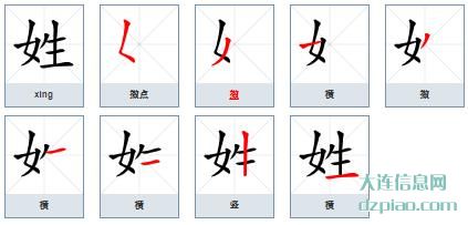 姓组词,解读姓的笔顺动画,概括姓怎么组词