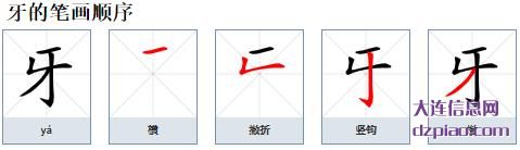 牙的笔顺,了解牙的笔画,阐述牙的部首