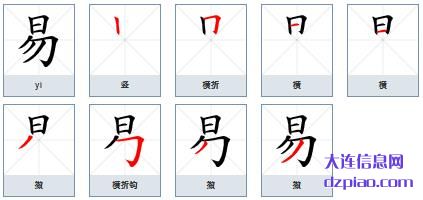 易组词,理解易的笔顺动画,概括易怎么组词