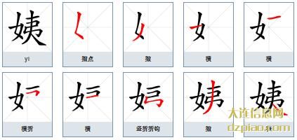 姨组词,介绍姨的笔顺动画,谈谈姨怎么组词