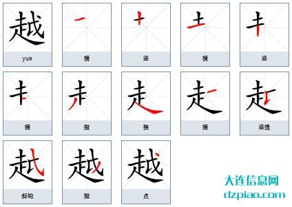 越组词,解惑越的笔顺动画,谈谈越怎么组词